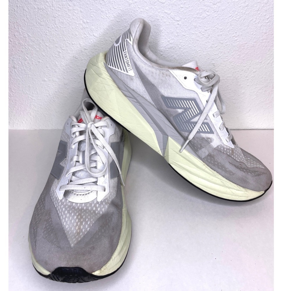New Balance Mens Running Shoe FuelCell Rebel v4 MFCXLD5 11.5 Grey White